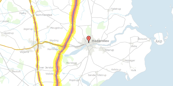 Trafikstøjkort på Slagtergade 22, 1. tv, 6100 Haderslev