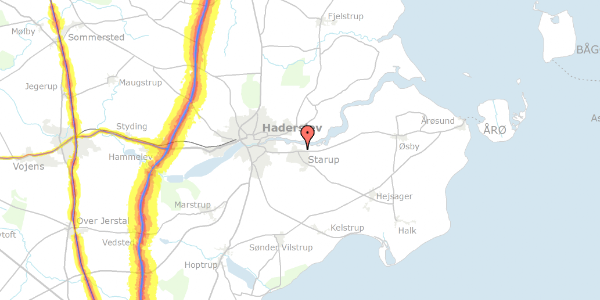 Trafikstøjkort på Starup Fjordvej 21, 6100 Haderslev