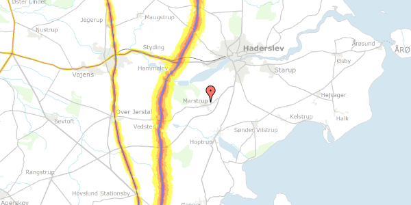 Trafikstøjkort på Søtoften 11, 6100 Haderslev