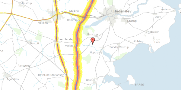 Trafikstøjkort på Tøndervej 181, 6100 Haderslev