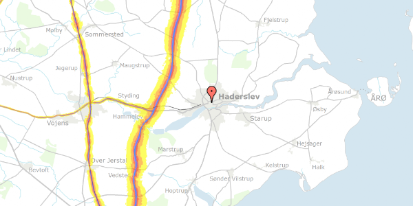 Trafikstøjkort på Vestergade 1A, 1. , 6100 Haderslev