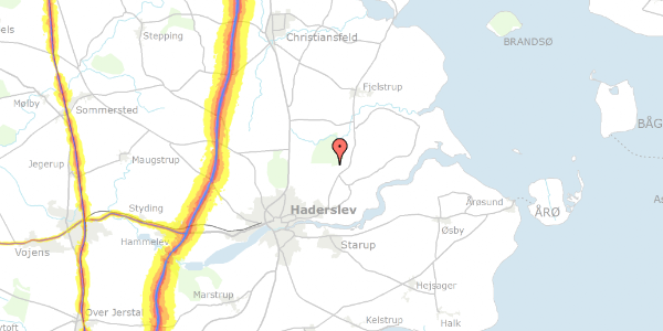 Trafikstøjkort på Østerskovvej 47, 6100 Haderslev