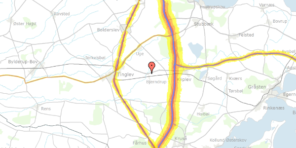 Trafikstøjkort på Bjerndrup Bygade 2A, 6200 Aabenraa