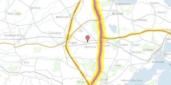 Trafikstøjkort på Bjerndrup Bygade 2D, 6200 Aabenraa