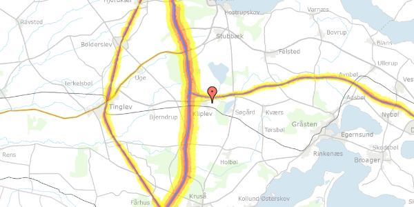 Trafikstøjkort på Klostervang 73, 6200 Aabenraa