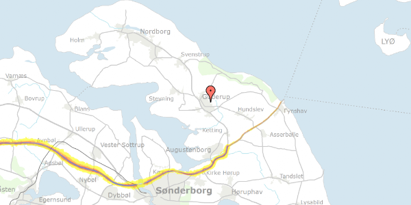 Trafikstøjkort på Gammel Guderup 12, 6430 Nordborg