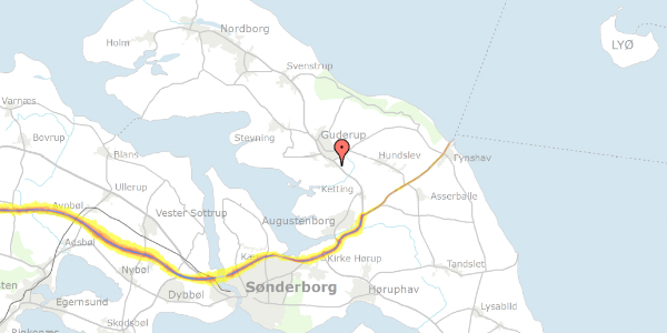 Trafikstøjkort på Sebbelundvej 11, 6430 Nordborg