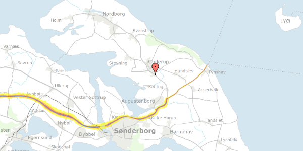 Trafikstøjkort på Sebbelundvej 22, 6430 Nordborg