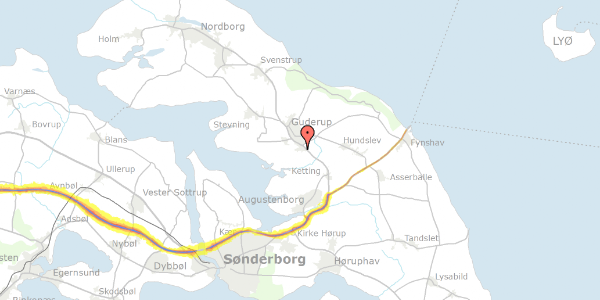 Trafikstøjkort på Sebbelundvej 25, 6430 Nordborg