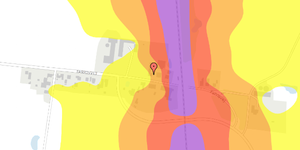 Trafikstøjkort på Farrisvej 30, 6630 Rødding