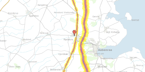 Trafikstøjkort på Grønningen 21, 6230 Rødekro