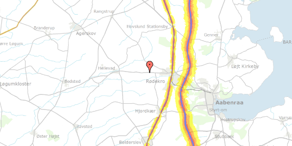 Trafikstøjkort på Hellevadvej 49, 6230 Rødekro