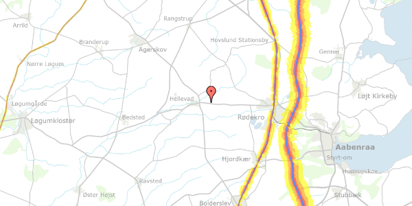 Trafikstøjkort på Hellevadvej 90, 6230 Rødekro
