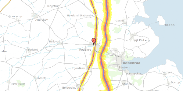 Trafikstøjkort på Solbakken 80, 6230 Rødekro