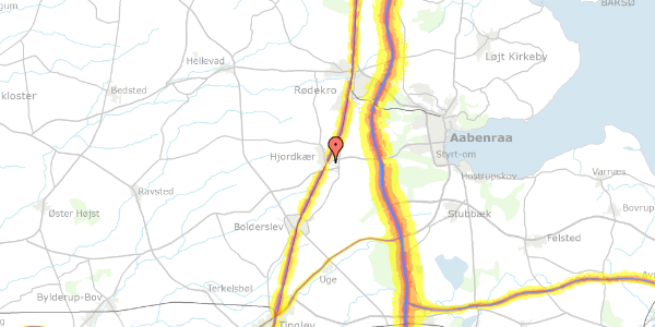 Trafikstøjkort på Aabenraavej 9, 6230 Rødekro