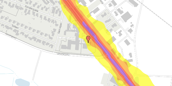 Trafikstøjkort på Genvejen 27, st. 1, 6780 Skærbæk