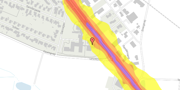 Trafikstøjkort på Genvejen 27, st. 3, 6780 Skærbæk