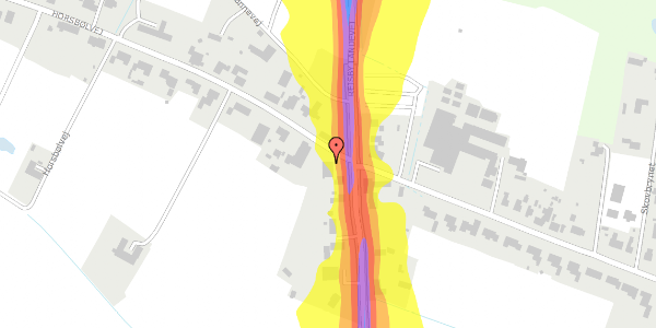 Trafikstøjkort på Horsbølvej 1, 6780 Skærbæk