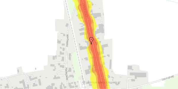 Trafikstøjkort på Landevejen 20, 6780 Skærbæk