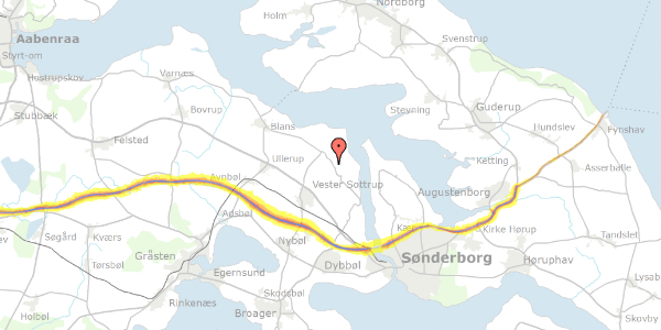 Trafikstøjkort på Nørremøllevej 12, 6400 Sønderborg