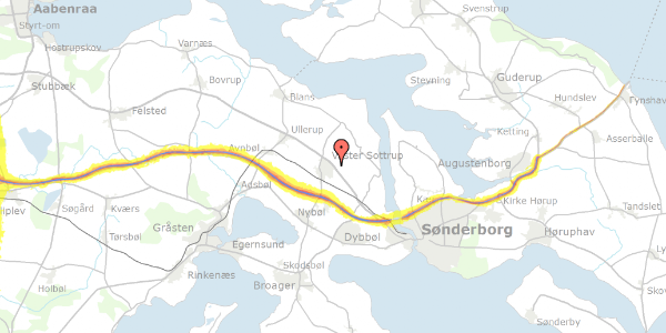 Trafikstøjkort på Skolevej 32, 6400 Sønderborg
