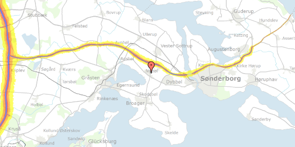 Trafikstøjkort på Katforte 5, 6400 Sønderborg