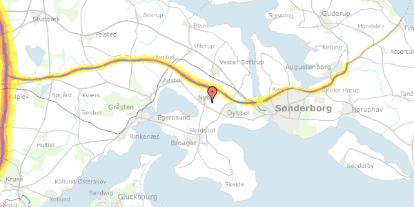 Trafikstøjkort på Sandmarken 2, 6400 Sønderborg