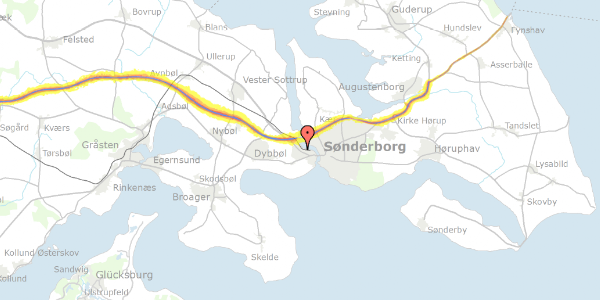 Trafikstøjkort på Aabenraavej 28, 6400 Sønderborg