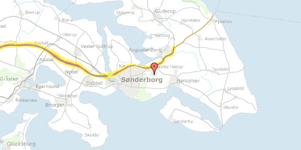 Trafikstøjkort på Agerløkke 2, 6400 Sønderborg