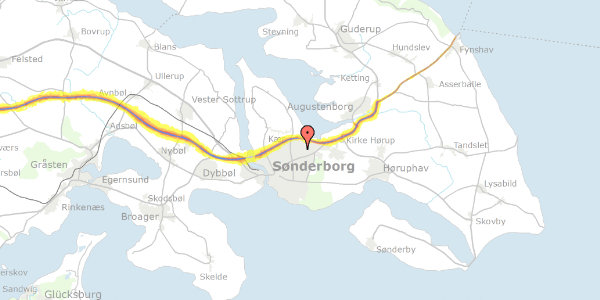 Trafikstøjkort på Agtoftsvej 27, 6400 Sønderborg