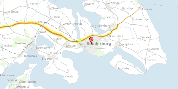 Trafikstøjkort på Alsgade 9, 1. , 6400 Sønderborg