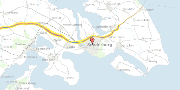 Trafikstøjkort på Alsgade 19D, 6400 Sønderborg