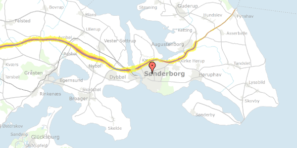 Trafikstøjkort på Alsgade 19E, 6400 Sønderborg