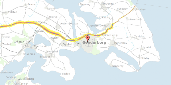 Trafikstøjkort på Alsgade 27A, 6400 Sønderborg