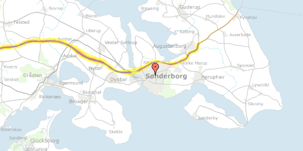 Trafikstøjkort på Alsgade 39, 6400 Sønderborg