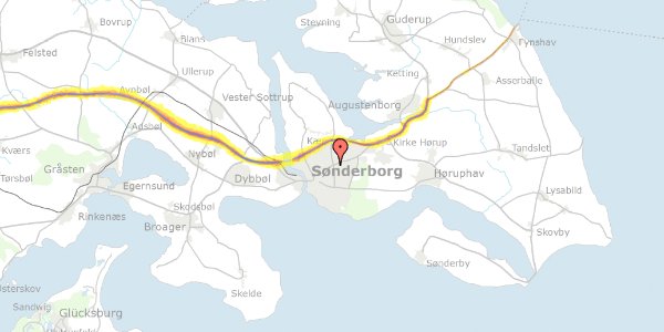 Trafikstøjkort på Alsgade 84, 6400 Sønderborg