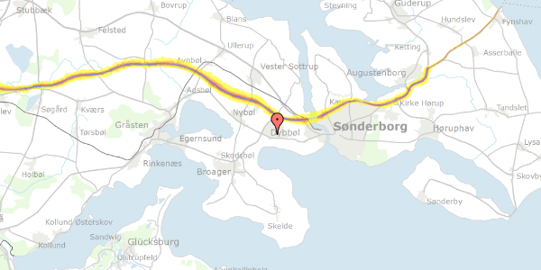 Trafikstøjkort på Arnæsvej 21, 6400 Sønderborg