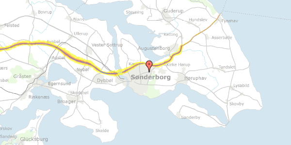Trafikstøjkort på Augustenborg Landevej 35, 6400 Sønderborg