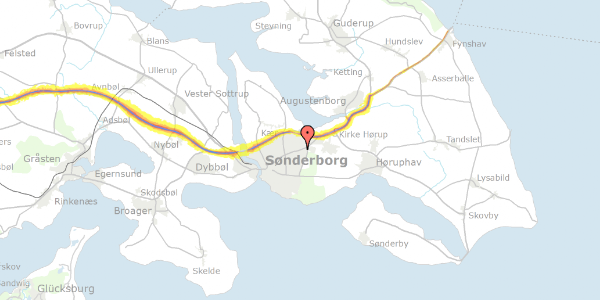 Trafikstøjkort på Augustenborg Landevej 62, 6400 Sønderborg