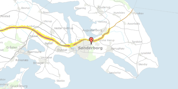 Trafikstøjkort på Augustenborg Landevej 73, 1. th, 6400 Sønderborg