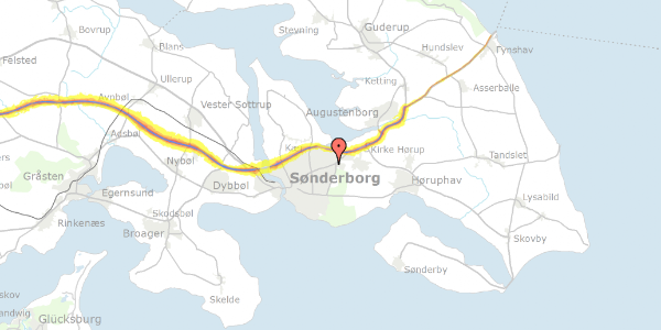 Trafikstøjkort på Augustenborg Landevej 75, 6400 Sønderborg