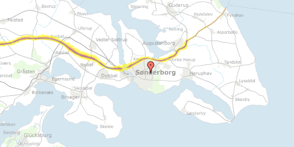 Trafikstøjkort på Blommehaven 2, 6400 Sønderborg