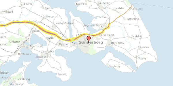 Trafikstøjkort på Blommehaven 34, 6400 Sønderborg