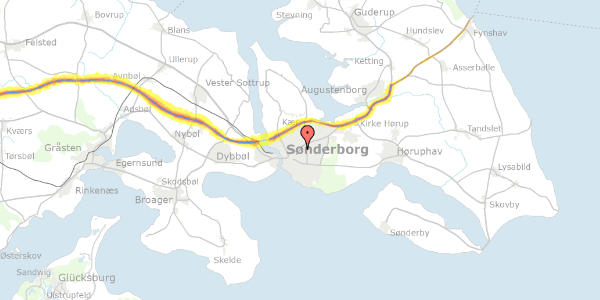 Trafikstøjkort på Borgmesterløkken 11, st. th, 6400 Sønderborg