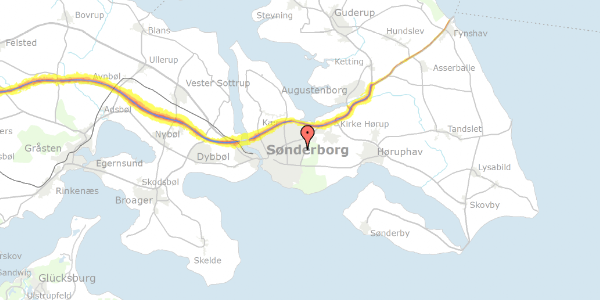 Trafikstøjkort på Borrevej 13, 6400 Sønderborg