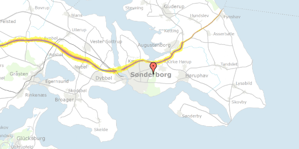 Trafikstøjkort på Brombærhegnet 28, 6400 Sønderborg