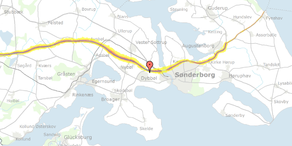 Trafikstøjkort på Bustrupvej 21, 6400 Sønderborg