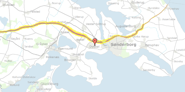 Trafikstøjkort på Bønnekilde 1, 6400 Sønderborg