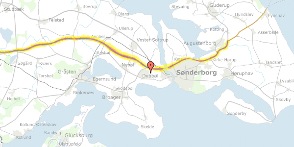 Trafikstøjkort på Bønnekilde 18, 6400 Sønderborg