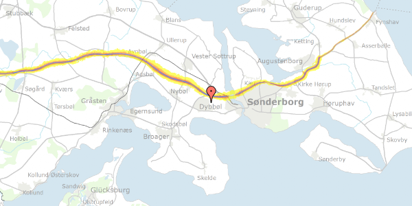 Trafikstøjkort på Bønnekilde 22, 6400 Sønderborg